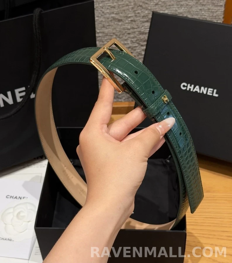 샤넬 샤넬 악어 엠보 레더 벨트 상세 이미지