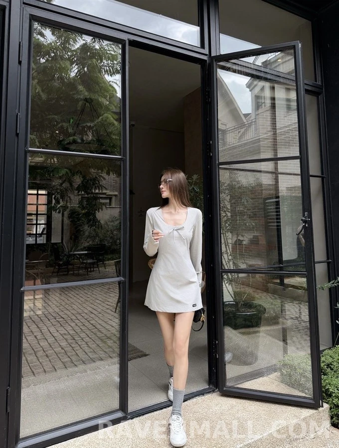 미우미우 미우미우 로고 리본 원피스 상세 이미지