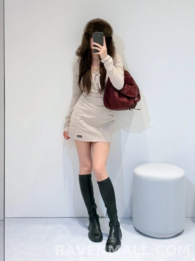 미우미우 미우미우 로고 리본 원피스 상세 이미지