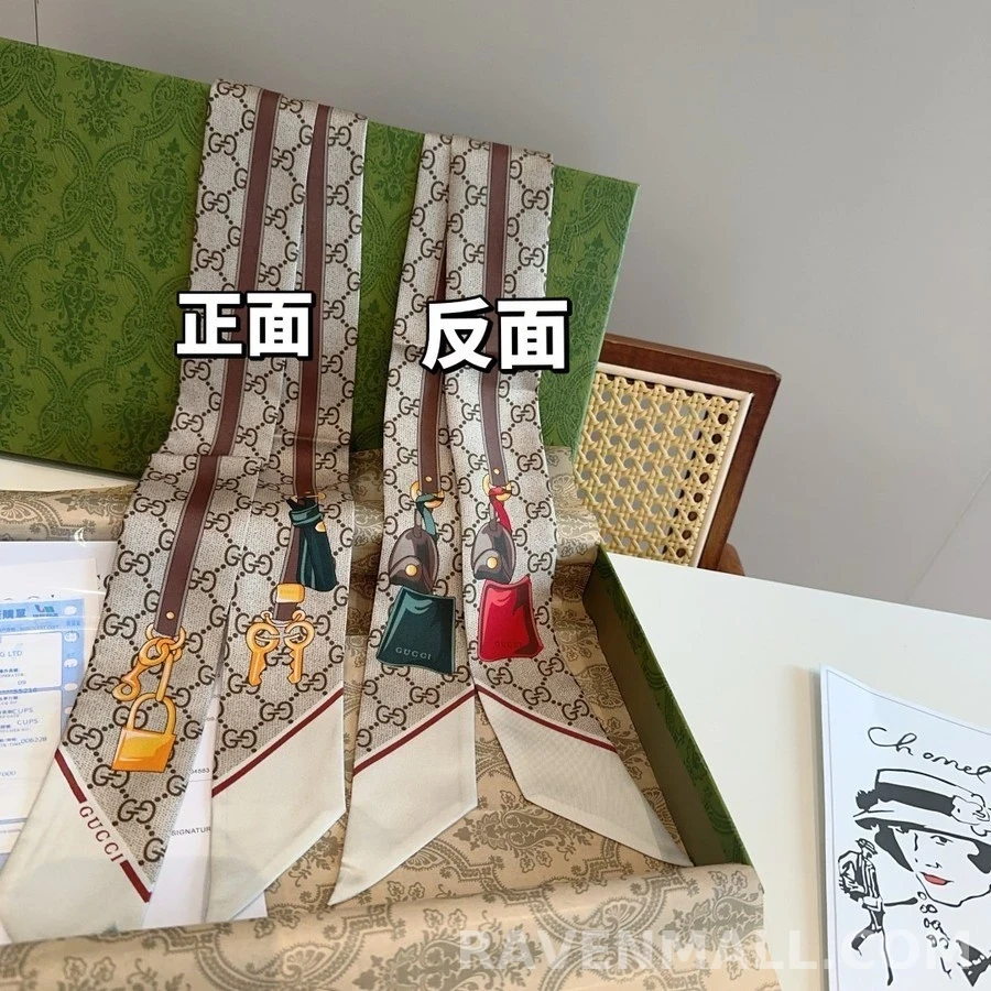 구찌 구찌 모노그램 벨트 장식 트윌리 상세 이미지