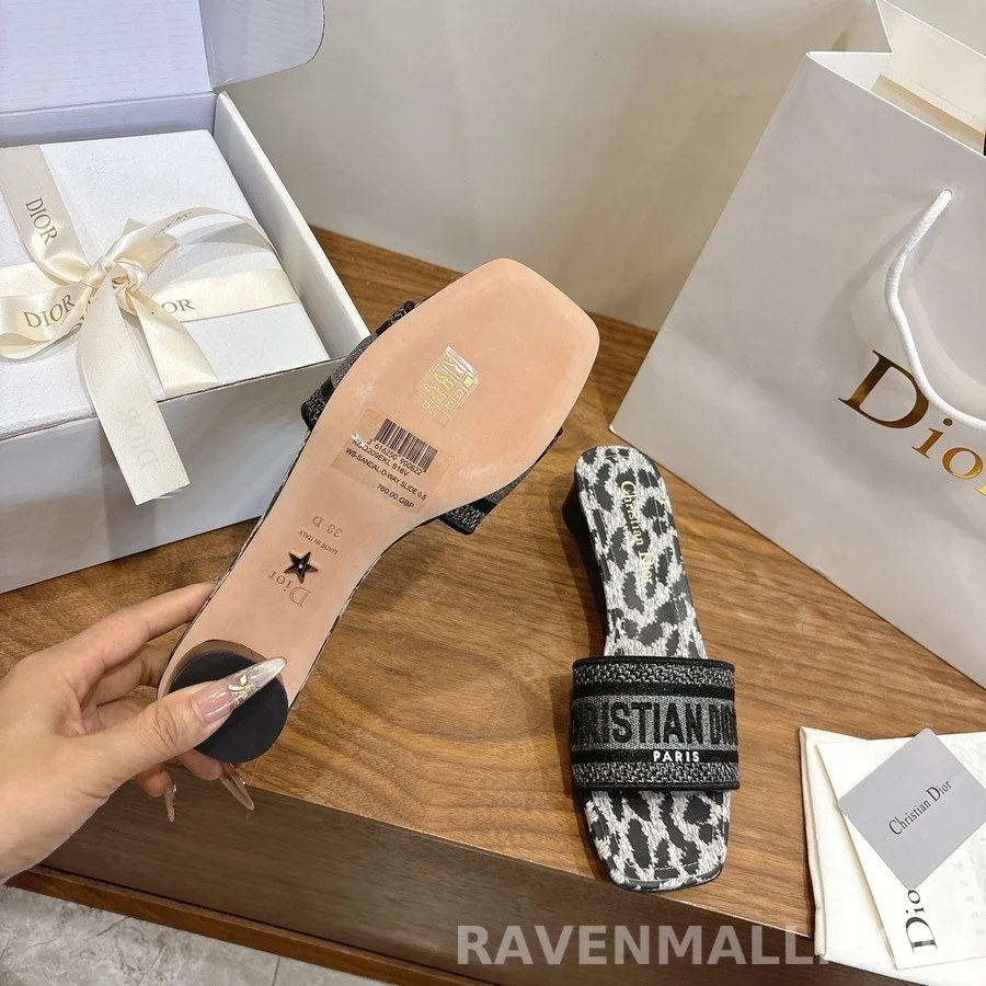 디올 디올 Dway 레오파드 힐 뮬 상세 이미지
