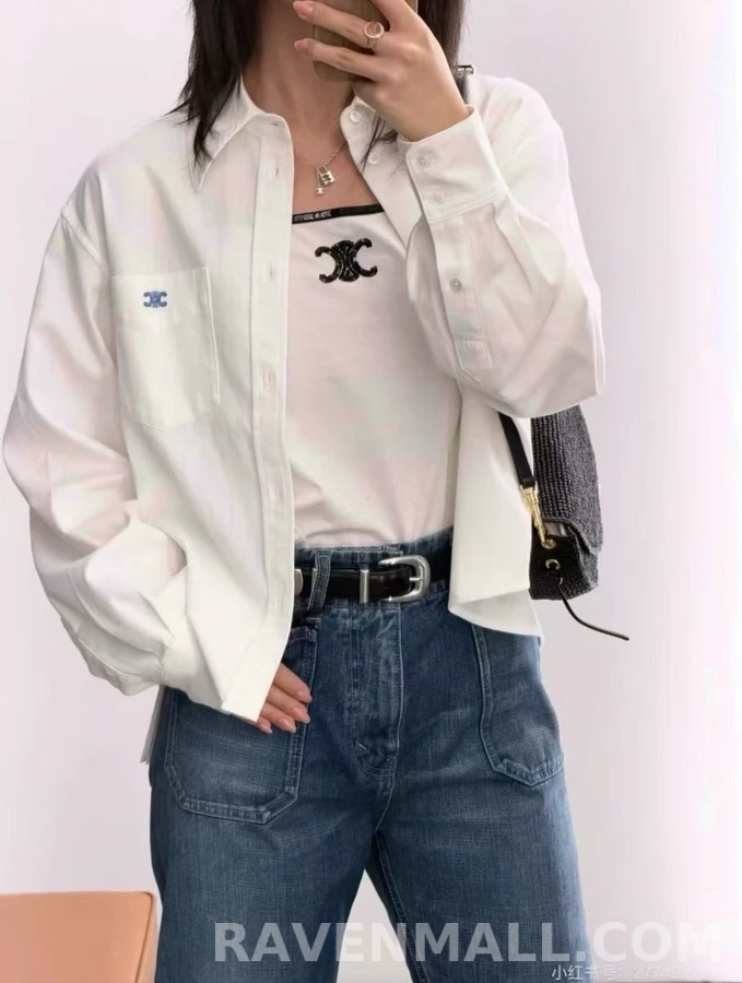 셀린느 셀린느 개선문 엠블럼 자수 셔츠 상세 이미지