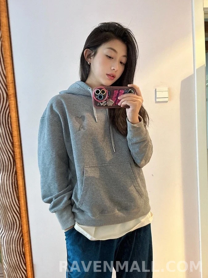 아미 아미 하트 자수 후드티 상세 이미지