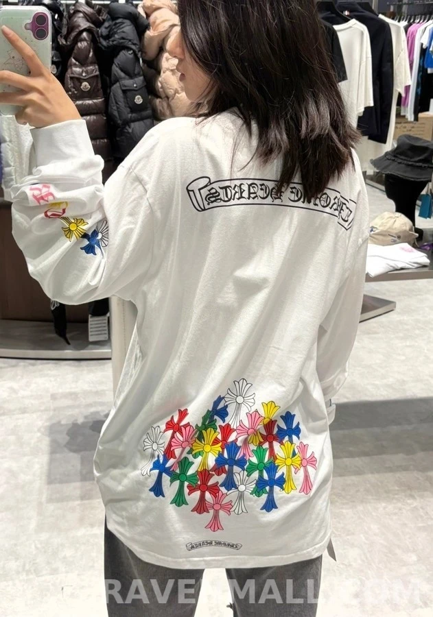 크롬하츠 크롬하츠 레인보우 크로스 긴팔 티셔츠 상세 이미지