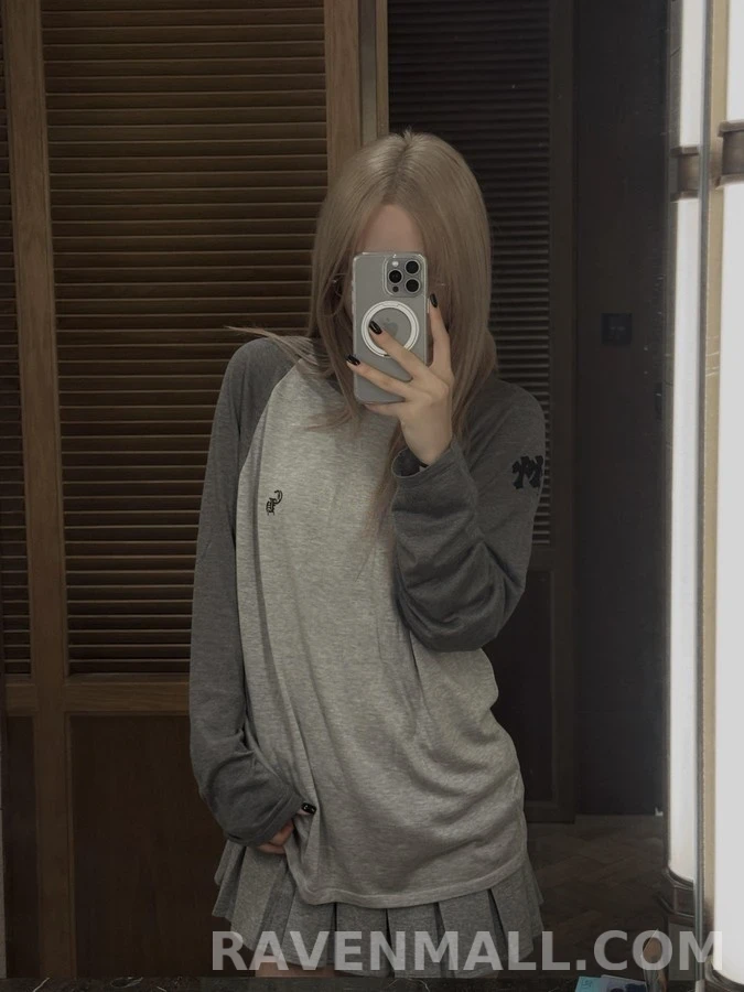 크롬하츠 크롬하츠 투톤 로고 자수 긴팔 티셔츠 상세 이미지