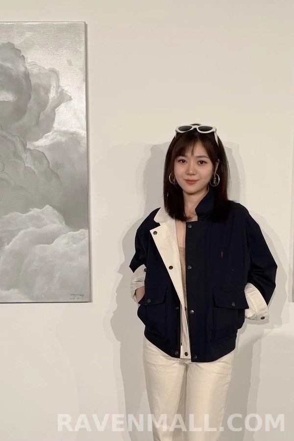 생로랑 세인트로랑 배색 로고 리버시블 자켓 상세 이미지