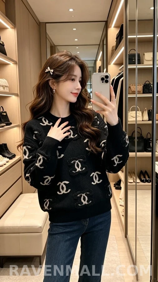 샤넬 샤넬 로고 니트 스웨터 상세 이미지