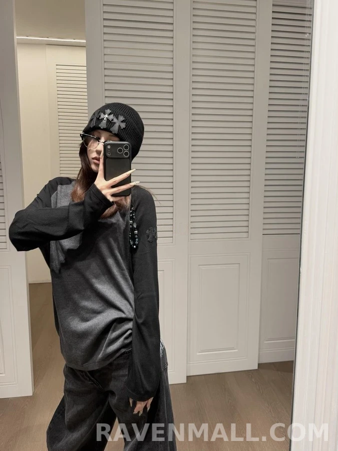 크롬하츠 크롬하츠 크로스 패치 래글런 긴팔 티셔츠 상세 이미지