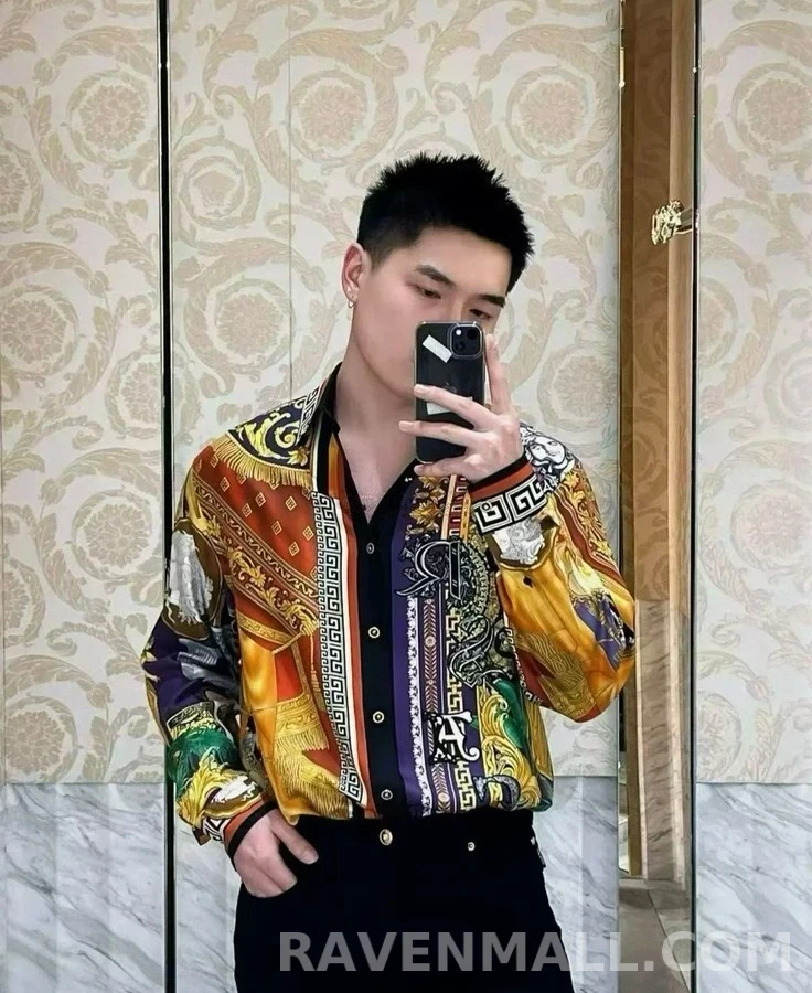 베르사체 베르사체 바로크 콜라주 프린트 셔츠 상세 이미지