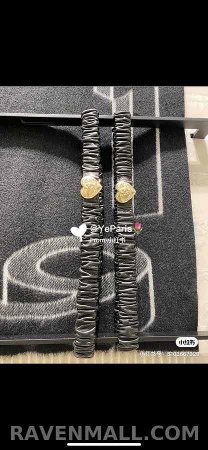 샤넬 샤넬 하트 로고 셔링 엘라스틱 벨트 상세 이미지
