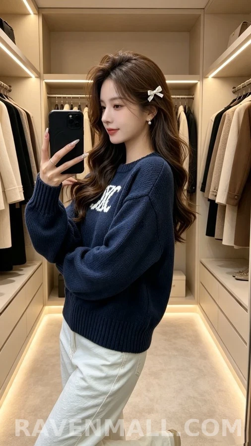 셀린느 셀린느 트리옹프 로고 자카드 니트 스웨터 상세 이미지