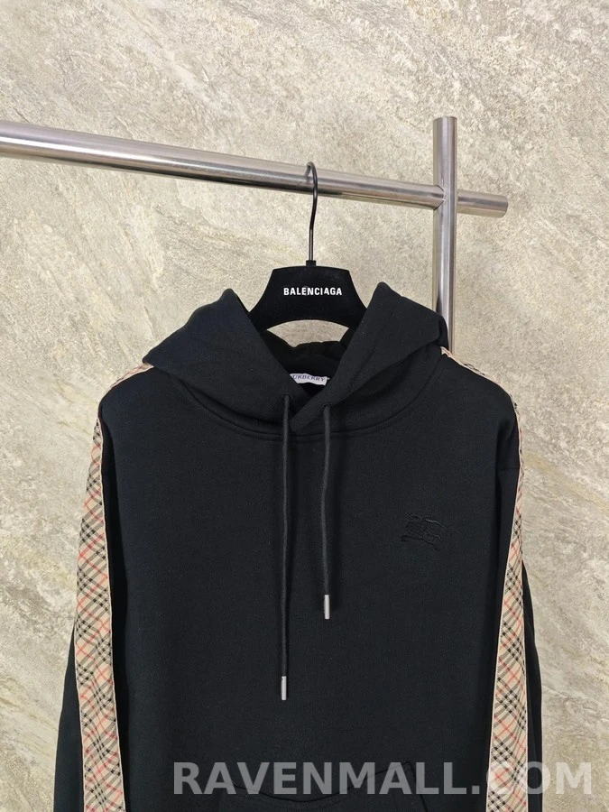 버버리 버버리 체크 스트라이프 후드 맨투맨 상세 이미지