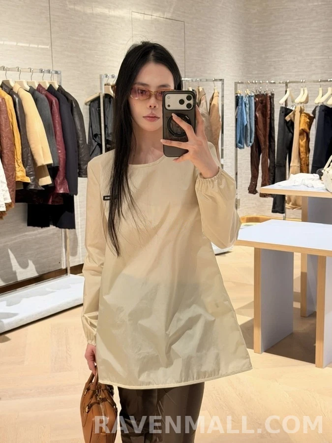 미우미우 미우미우 등롱소매 긴팔 티셔츠 상세 이미지