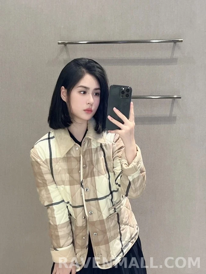버버리 버버리 버치우드 체크 퀼팅 패딩 상세 이미지