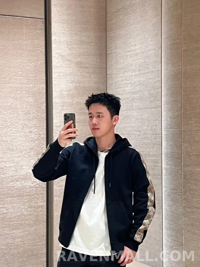 버버리 버버리 체크 스트라이프 후드 집업 상세 이미지