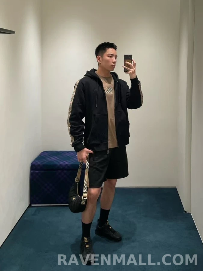 버버리 버버리 체크 스트라이프 후드 집업 상세 이미지