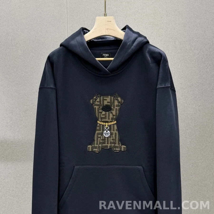 펜디 펜디 모노그램 도그 패치 후드티 상세 이미지