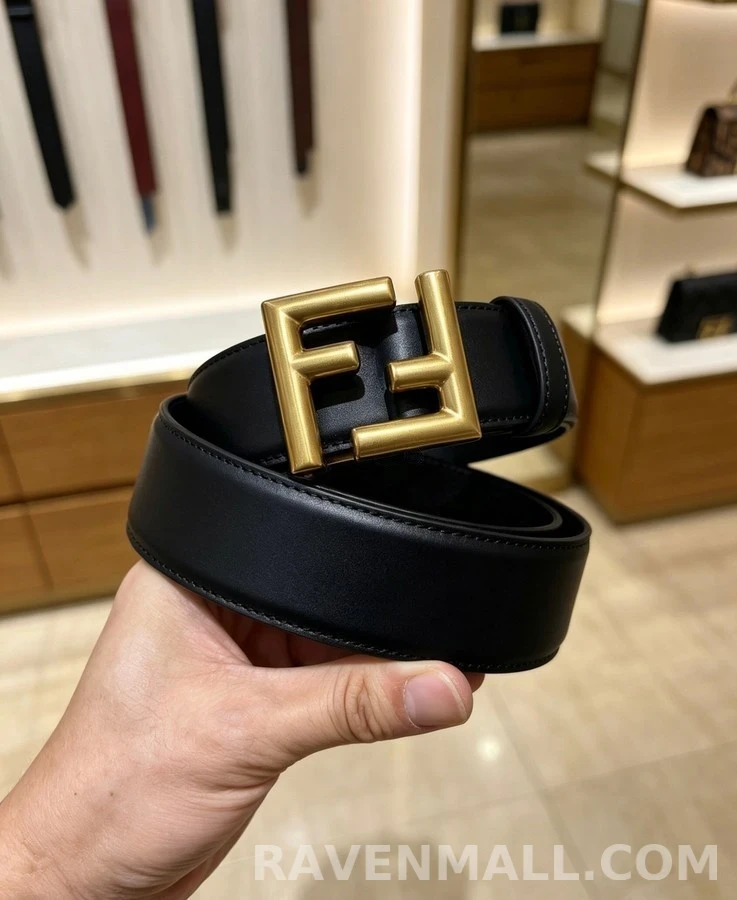 펜디 펜디 로고 가죽 벨트 상세 이미지