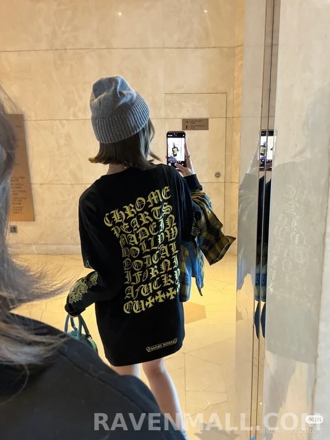 크롬하츠 크롬하츠 네온 스크롤 긴팔 티셔츠 상세 이미지