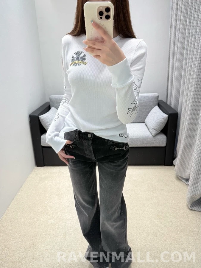 크롬하츠 크롬하츠 크로스 와플 긴팔 티셔츠 상세 이미지