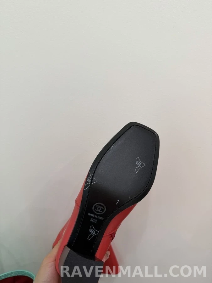 샤넬 샤넬 램스킨 스퀘어 토 롱 부츠 상세 이미지
