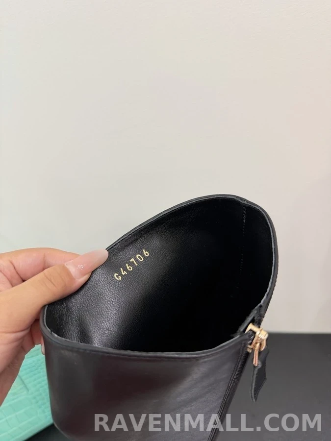 샤넬 샤넬 램스킨 스퀘어 토 롱 부츠 상세 이미지