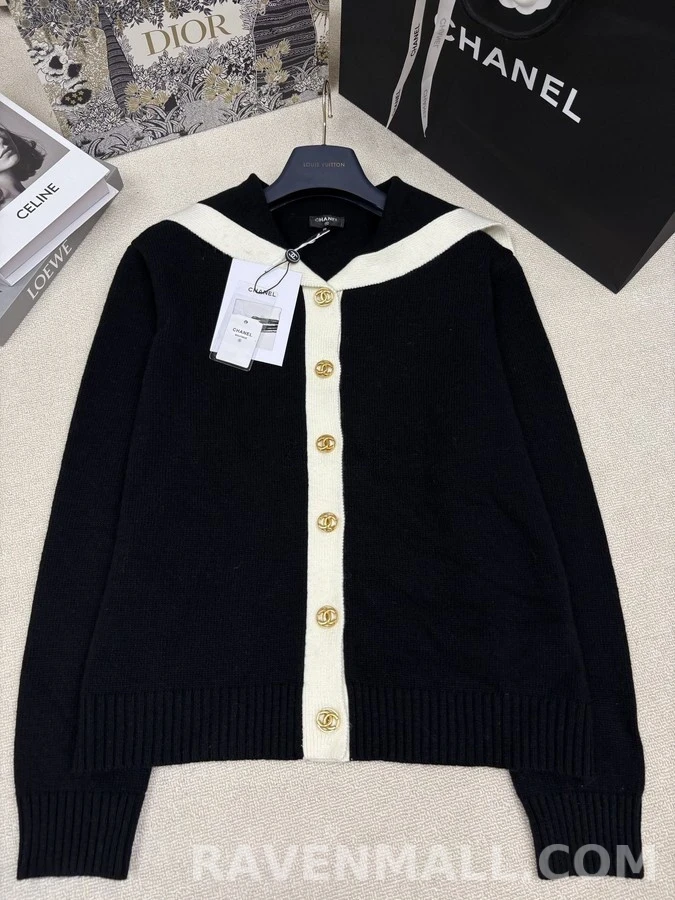 샤넬 샤넬 세일러 카라 니트 가디건 상세 이미지