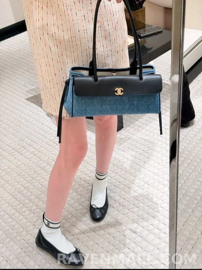 샤넬 샤넬 투톤 보우 삭스 플랫 상세 이미지