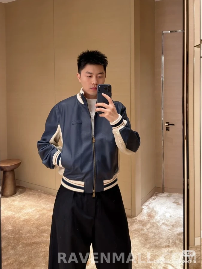 루이비통 루이비통 천공 배색 레더 재킷 상세 이미지
