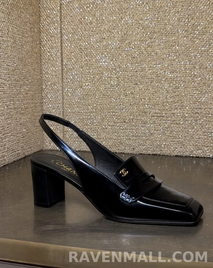 샤넬 샤넬 스퀘어 토 슬링백 로퍼 힐 상세 이미지