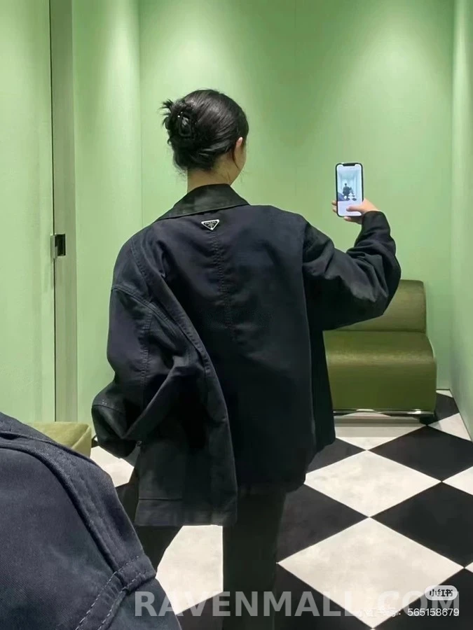 프라다 프라다 칼라 배색 자켓 상세 이미지