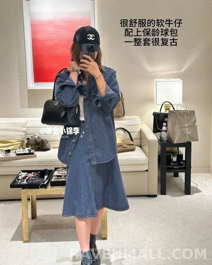샤넬 샤넬 각인 버튼 데님 셔츠 상세 이미지