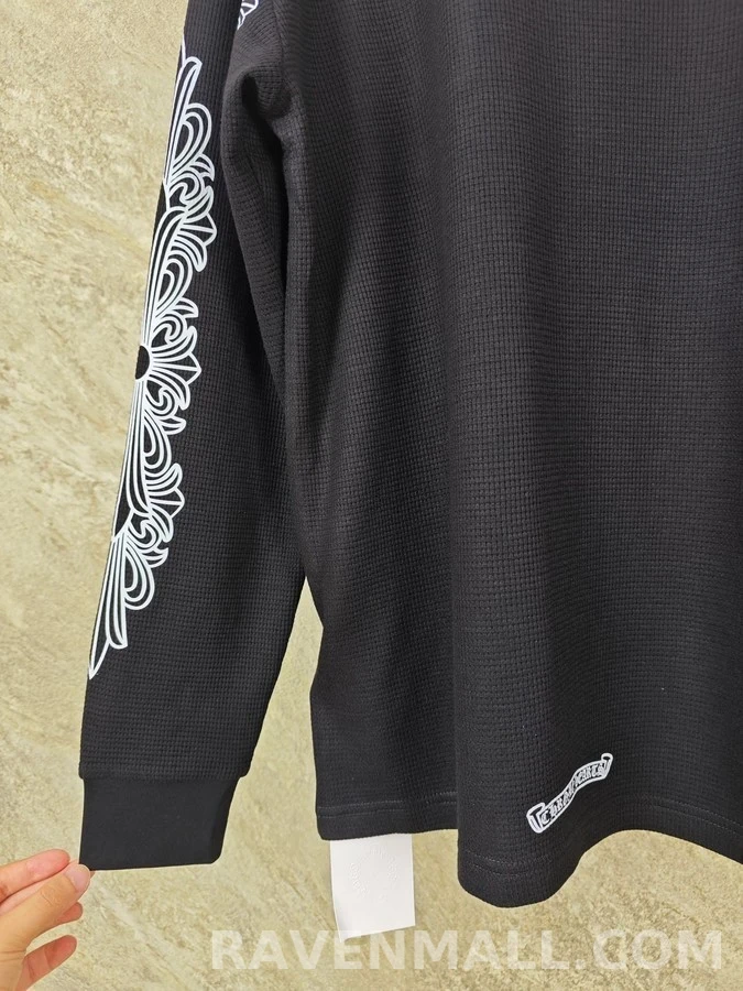 크롬하츠 크롬하츠 USA 레터링 크로스 와플 긴팔 티셔츠 상세 이미지