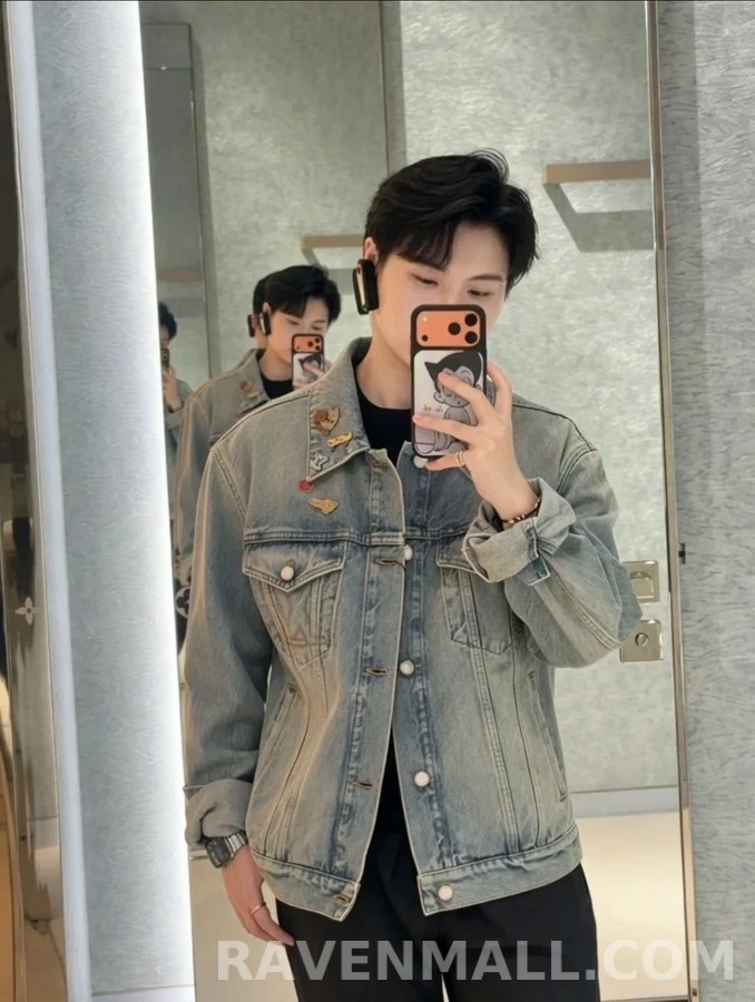 루이비통 루이비통 와펜 장식 워시드 데님 자켓 상세 이미지