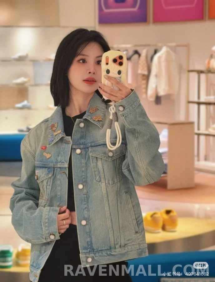 루이비통 루이비통 와펜 장식 워시드 데님 자켓 상세 이미지