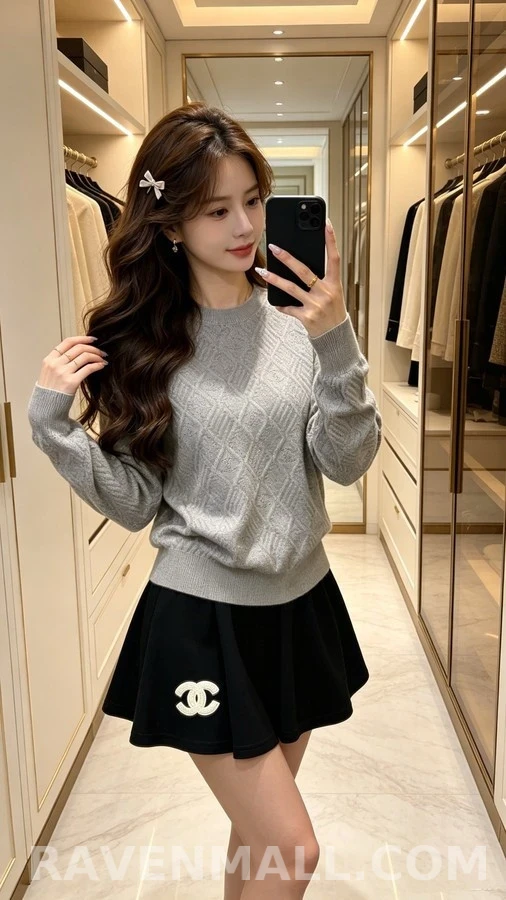 샤넬 샤넬 더블C 로고 자카드 니트 상세 이미지