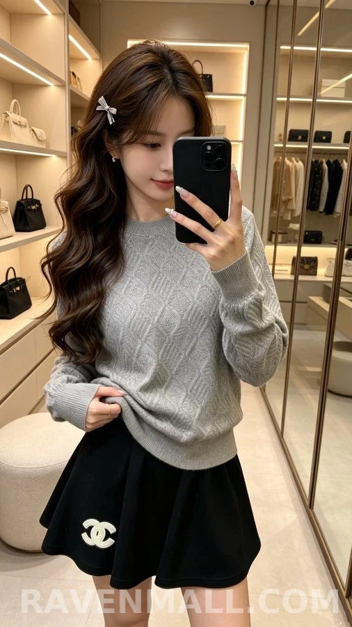 샤넬 샤넬 더블C 로고 자카드 니트 상세 이미지