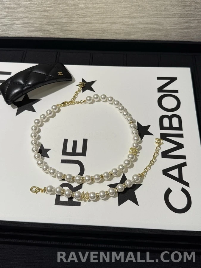 샤넬 샤넬 진주 크리스탈 초커 목걸이 상세 이미지