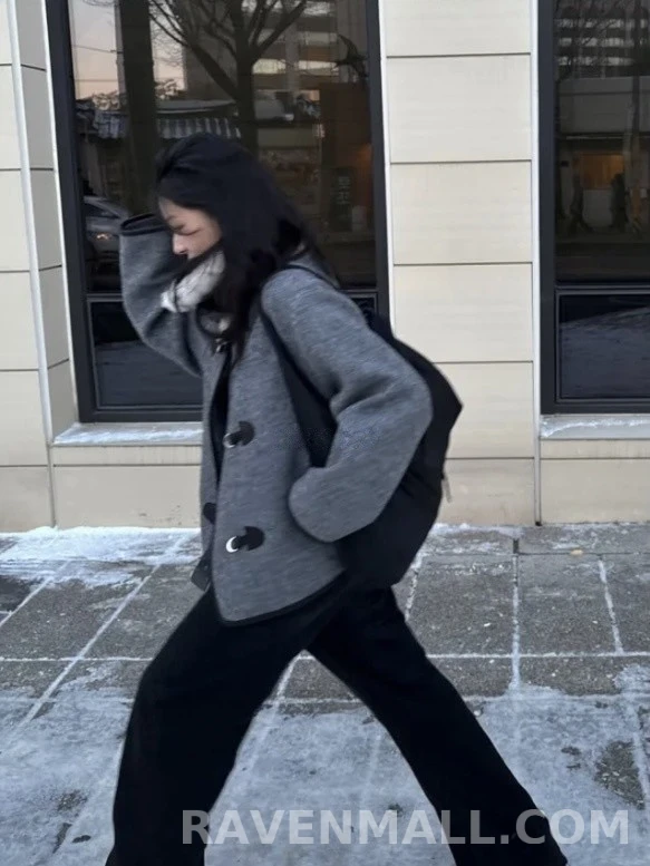 로로피아나 로로피아나 퍼 칼라 울 더플 코트 상세 이미지