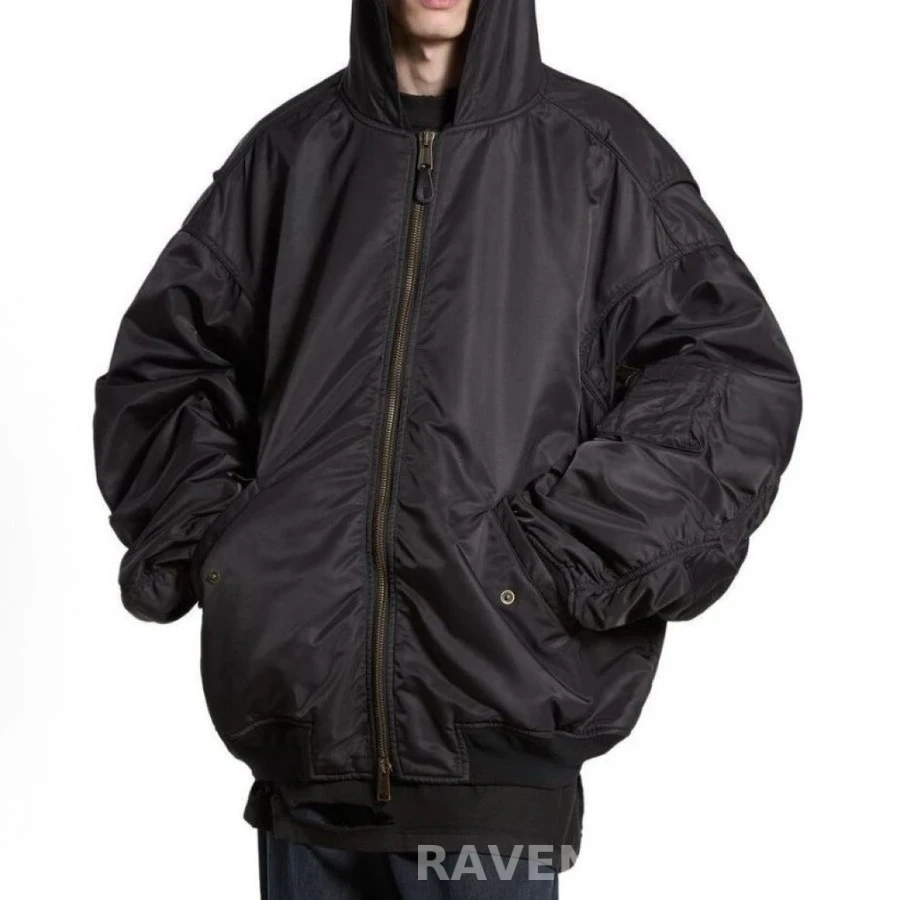 발렌시아가 발렌시아가 테이프 로고 후드 항공 점퍼 상세 이미지