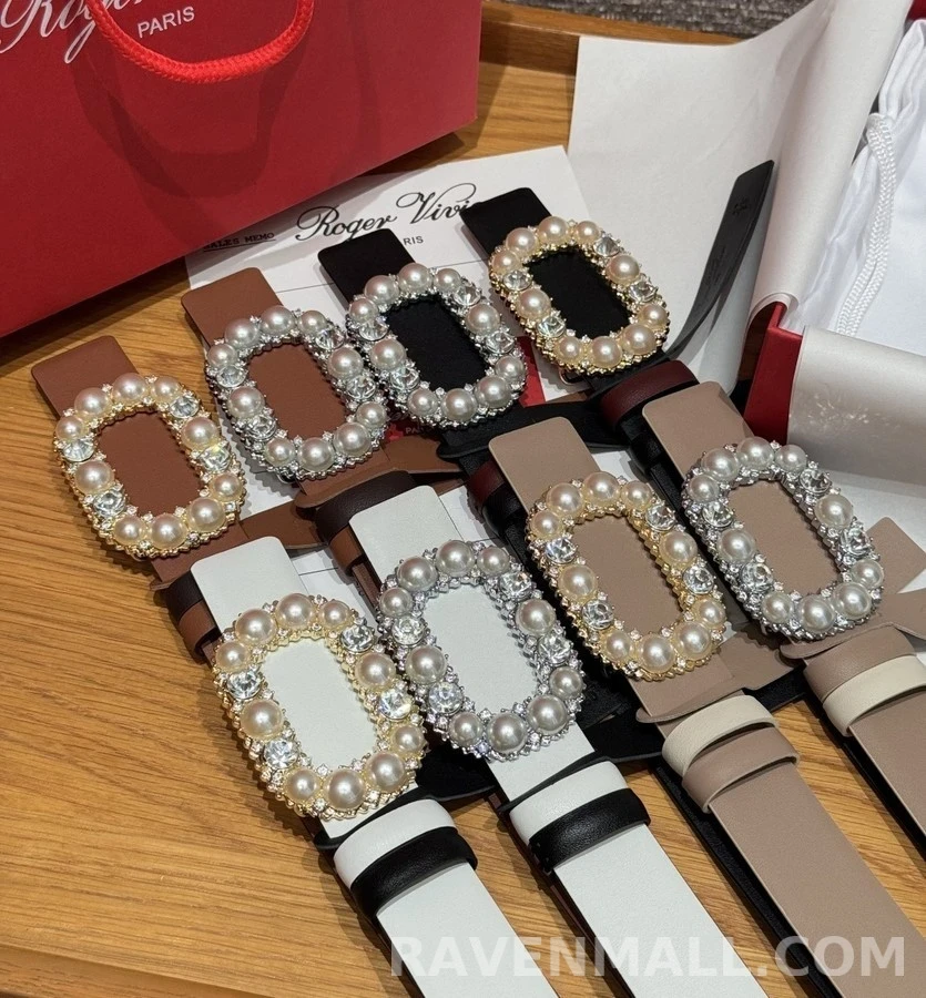 로저 비비에 로저비비에 진주 크리스탈 버클 벨트 상세 이미지