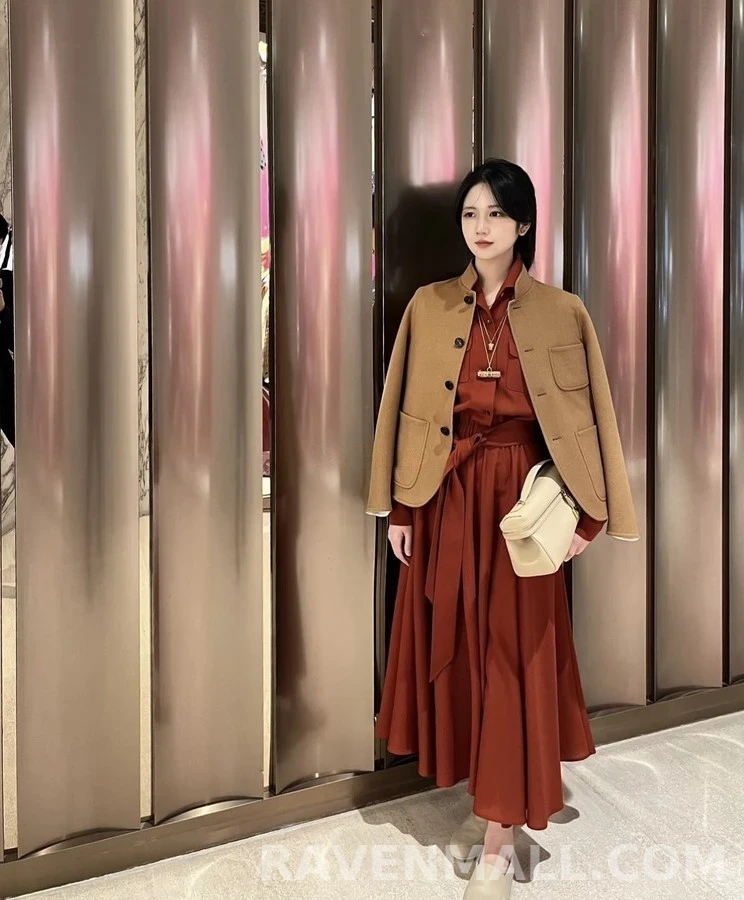 로로피아나 로로피아나 신중식 스탠드넥 더블페이스 자켓 브라운 상세 이미지
