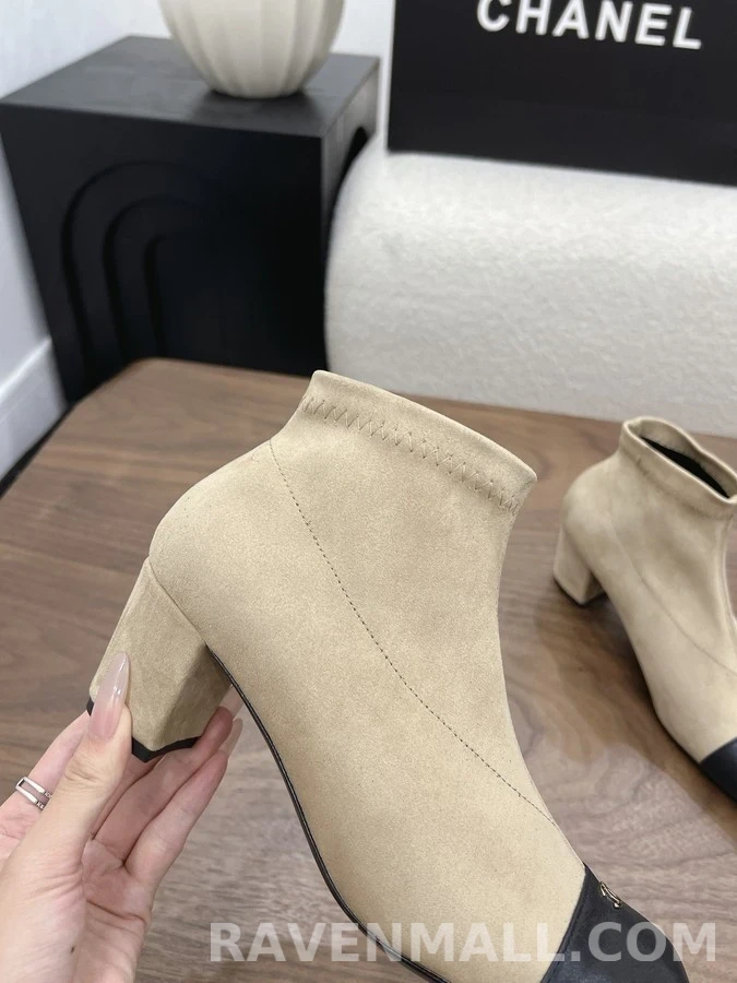샤넬 샤넬 투톤 캡토 앵클 부츠 상세 이미지