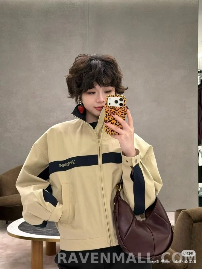 생로랑 세인트로랑 배색 자수 자켓 상세 이미지