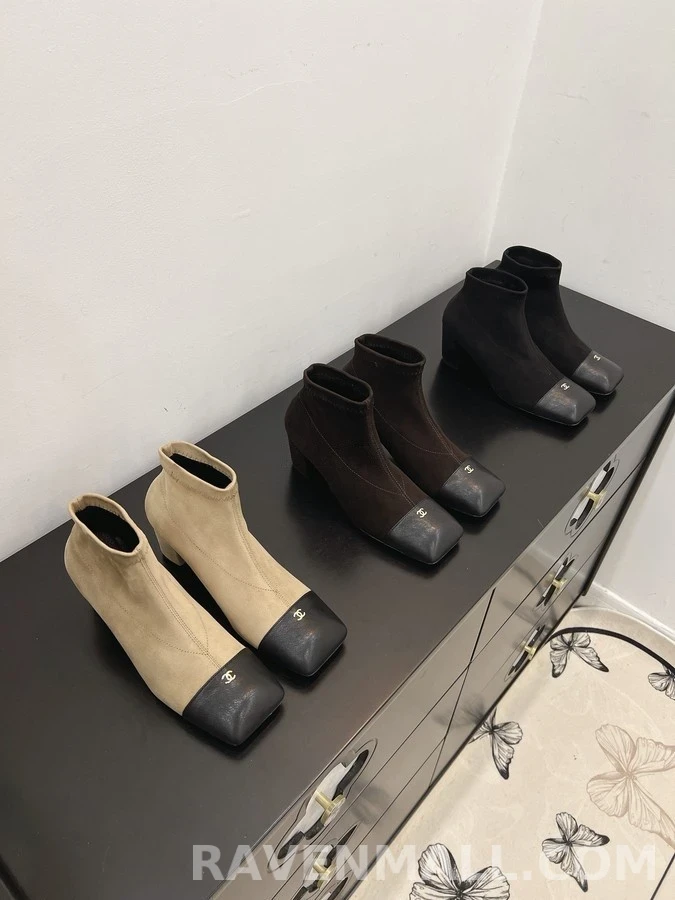 샤넬 샤넬 로고 캡토 앵클 부츠 상세 이미지