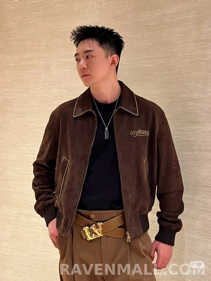 루이비통 루이비통 스웨이드 뷔통 자수 봄버 자켓 상세 이미지