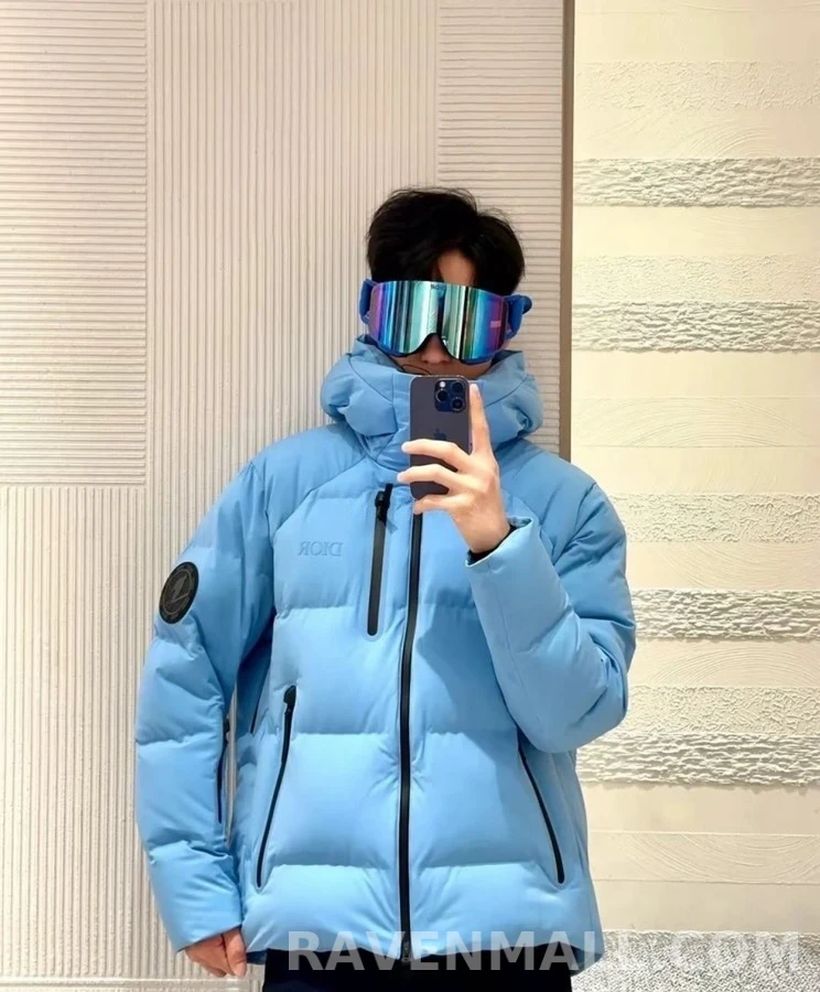 디올 디올 로고 후드 패딩 자켓 상세 이미지