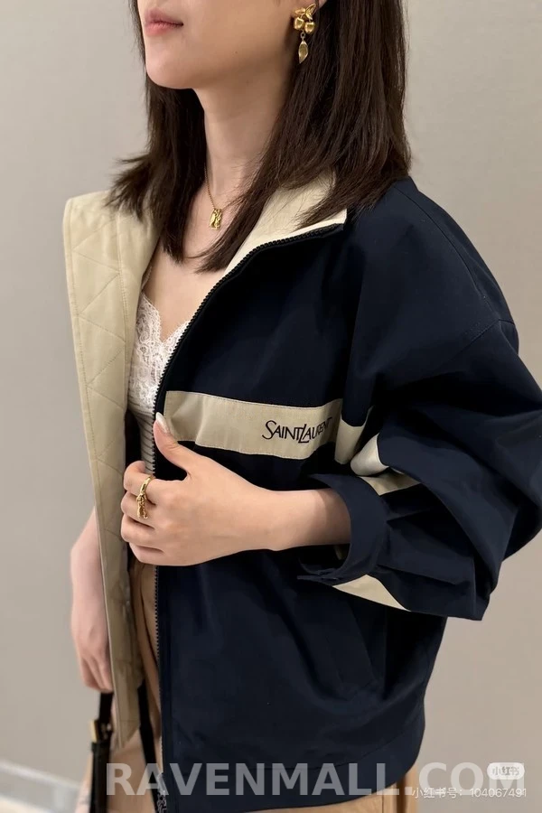 생로랑 세인트로랑 배색 자수 스포츠 자켓 상세 이미지