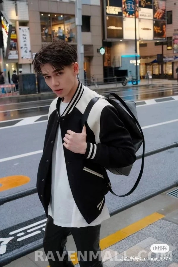 셀린느 셀린느 배색 가죽 바시티 자켓 상세 이미지