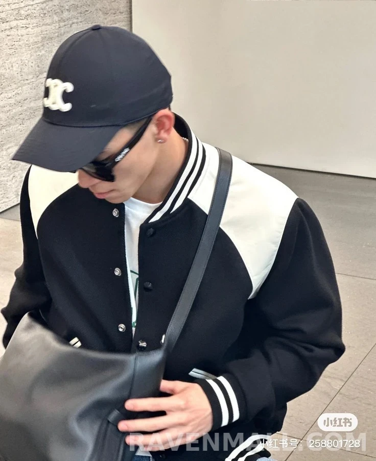 셀린느 셀린느 배색 가죽 바시티 자켓 상세 이미지
